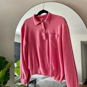 J.Crew Pink Collared Sweater 100% cashmere